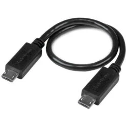 StarTech.com Câble USB OTG Micro USB Vers Micro USB De 20 Cm - M/M - 0,2 M - Micro-USB B - Micro-USB B - Male Connector / Male Connector - Noir (UUUSBOTG8IN)