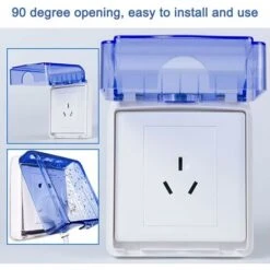 Interrupteur Prise Boîtier étanche, Boîtier étanche Pour Interrupteur Mural 86 Boîtier De Prise étanche, Convient Pour Les Prises De Salle De Bain Accessoire De Salle De Bain Et De Cuisine 95X95X40mm— -Douille Soldes Boutiquec 60019259 3