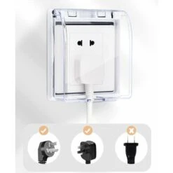 Déstockage Lot De 2 Boîtes étanches Universelles Pour Prise De Courant, 86 Types De Prise Interrupteur Mural Boîte Panneau Avant, Boîtier étanche En Plastique (transparent) -Douille Soldes Boutiquec 60739763 5