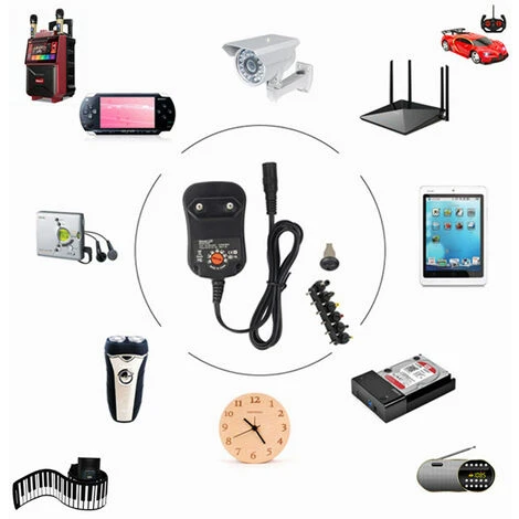 Adaptateur D'alimentation Universel AC Vers DC 30W Avec Port USB 5V 2,1A, Chargeur D'alimentation Enfichable AC Tension De Sortie Réglable 3V à 12V Avec 8 Adaptateurs DC Pour L'électronique Domestique 3 Adaptateur D'alimentation Universel AC Vers DC 30W Avec Port USB 5V 2,1A, Chargeur D'alimentation Enfichable AC Tension De Sortie Réglable 3V à 12V Avec 8 Adaptateurs DC Pour L'électronique Domestique – Image 3