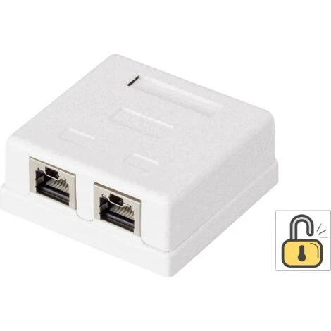 Prise Réseau Montage Apparent (en Saillie) CAT 6 2 Ports Renkforce KSV-ND20 Blanc 1 Prise Réseau Montage Apparent (en Saillie) CAT 6 2 Ports Renkforce KSV-ND20 Blanc