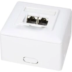Prise Réseau Montage Apparent (en Saillie) CAT 6 2 Ports LogiLink NP0039A Blanc