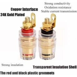 Connecteur De Prise Banane Pour Borne De Haut-parleur Amplificateur Plaque Murale（4 Pièces 4 Mm）LO-Ron -Douille Soldes Boutiquec 63521172 3