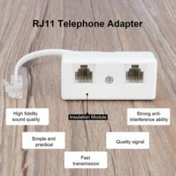 Lot De 5 Répartiteurs Téléphoniques à Deux Voies, Câble RJ11 6P4C, Adaptateur Mural De Téléphone Et Séparateur, Convertisseur Mâle Vers 2 Femelles Pour Ligne Fixe (Blanc)LO-Ron 8 Lot De 5 Répartiteurs Téléphoniques à Deux Voies, Câble RJ11 6P4C, Adaptateur Mural De Téléphone Et Séparateur, Convertisseur Mâle Vers 2 Femelles Pour Ligne Fixe (Blanc)LO-Ron -Douille Soldes Boutiquec 63527683 4