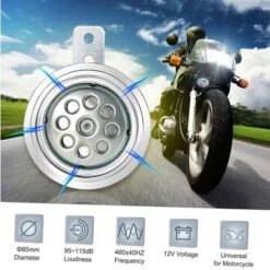 Premier® Haut-parleur De Klaxon électrique De Moto Universel Super Fort De Φ85mm 12V 110db -Douille Soldes Boutiquec 63765508 4