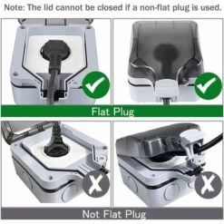 Prise Étanche IP66, Prise Exterieur Résistant Aux Intempéries, Boîte De Derivation Extérieure Murale, Protection Multiprise Pour Cuisine, Garage, Salle De Bain, Piscine Et Gardin 9 Prise Étanche IP66, Prise Exterieur Résistant Aux Intempéries, Boîte De Derivation Extérieure Murale, Protection Multiprise Pour Cuisine, Garage, Salle De Bain, Piscine Et Gardin -Douille Soldes Boutiquec 64032103 5