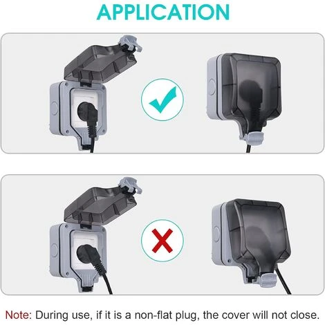 Prise Étanche IP66, Prise Etanche Extérieure Murale, Boîtier De Prise Murale Étanche à La Poussière Pour Intérieur Et Extérieur (Avec Interrupteur, B) 5 Prise Étanche IP66, Prise Etanche Extérieure Murale, Boîtier De Prise Murale Étanche à La Poussière Pour Intérieur Et Extérieur (Avec Interrupteur, B) – Image 5