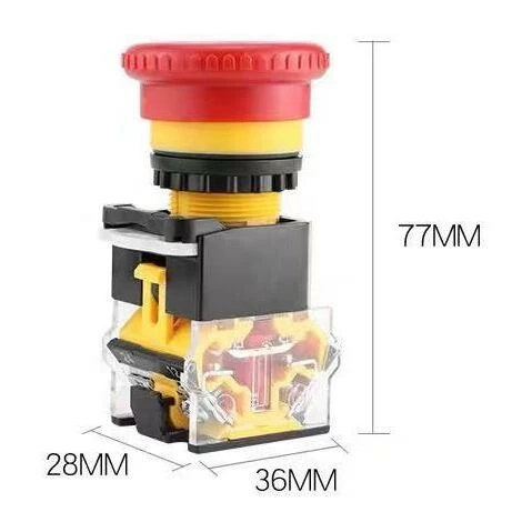 Bouton-poussoir Pour L'arret D'urgence 22mm 1NO 1NC 500V 10A Avec Verrouillage Champignon 40mm 2 Bouton-poussoir Pour L'arret D'urgence 22mm 1NO 1NC 500V 10A Avec Verrouillage Champignon 40mm – Image 2