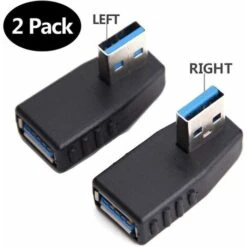 Déstockage Adaptateur USB 3.0 [2 Pièces], Adaptateur D'angle USB 3.0, Connecteur D'angle USB, Y Compris Les Adaptateurs D'angle Gauche Et Droit.