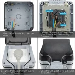 Prise Exterieure Etanche Ip66, Prise De Courant Complète, Prise Extérieure étanche, 7 Prise Exterieure Etanche Ip66, Prise De Courant Complète, Prise Extérieure étanche, -Douille Soldes Boutiquec 69362343 3