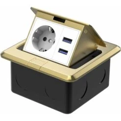 étanche Prise Sol Encastrable Plan De Travail En 1 Prises 2 USB, Européennes Prises, Pour Cuisine Bureau