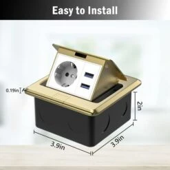 étanche Prise Sol Encastrable Plan De Travail En 1 Prises 2 USB, Européennes Prises, Pour Cuisine Bureau -Douille Soldes Boutiquec 72258688 4