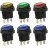 6pcs 12V-24VDC 20A LED Interrupteur à Bascule 3 Broches SPST Étanche Rond Power Switch Bouton Contrôle Pour Voiture Auto Bateau Camion (1 X Rouge/Jaune/Vert, 3 X Bleu) Cisea