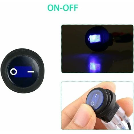 6pcs 12V-24VDC 20A LED Interrupteur à Bascule 3 Broches SPST Étanche Rond Power Switch Bouton Contrôle Pour Voiture Auto Bateau Camion (1 X Rouge/Jaune/Vert, 3 X Bleu) Cisea 2 6pcs 12V-24VDC 20A LED Interrupteur à Bascule 3 Broches SPST Étanche Rond Power Switch Bouton Contrôle Pour Voiture Auto Bateau Camion (1 X Rouge/Jaune/Vert, 3 X Bleu) Cisea – Image 2