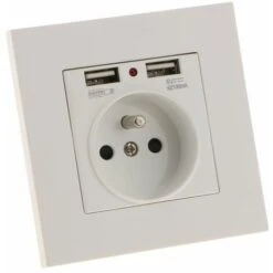 MSBD Lot De 2 Prises Murales, Prise Electrique Murale Avec Double USB 5V/2100mA, Prise Encastrable Avec 2 Ports De USB Pratique Et Manialble -Douille Soldes Boutiquec 73214683 3