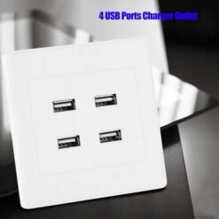 MSBD Prise Murale 110250V, 4 Ports USB DC 5V (blanc) -Douille Soldes Boutiquec 73214728 4