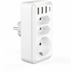 USB Secteur Multiple, 7 En 1 USB Chargeur Multiprise Murale Avec 3 Sortie AC (16A, 3800W), 3 Ports USB 5V/3.4A, 1 Port Type-C, Pour La Maison Le Bureau Les Voyages Compatible Avec Phone 5 USB Secteur Multiple, 7 En 1 USB Chargeur Multiprise Murale Avec 3 Sortie AC (16A, 3800W), 3 Ports USB 5V/3.4A, 1 Port Type-C, Pour La Maison Le Bureau Les Voyages Compatible Avec Phone -Douille Soldes Boutiquec 74244545 2