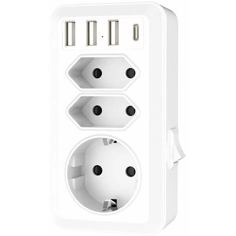 USB Secteur Multiple, 7 En 1 USB Chargeur Multiprise Murale Avec 3 Sortie AC (16A, 3800W), 3 Ports USB 5V/3.4A, 1 Port Type-C, Pour La Maison Le Bureau Les Voyages Compatible Avec Phone 4 USB Secteur Multiple, 7 En 1 USB Chargeur Multiprise Murale Avec 3 Sortie AC (16A, 3800W), 3 Ports USB 5V/3.4A, 1 Port Type-C, Pour La Maison Le Bureau Les Voyages Compatible Avec Phone – Image 4