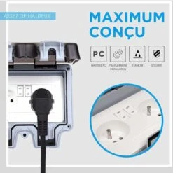 Prise Extérieure étanche Monobloc IP66 étanche Extérieure (prise Double Avec Interrupteur Gris) 7 Prise Extérieure étanche Monobloc IP66 étanche Extérieure (prise Double Avec Interrupteur Gris) -Douille Soldes Boutiquec 74833240 3