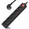 Multiprise Monobloc 5 Prises 16A Avec Rallonge Interrupteur 3M 230 V Avec Sécurité Enfant, Noir