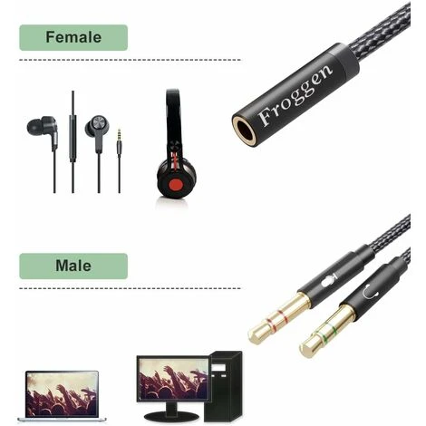 Adaptateur De Prise Audio Stéréo Monobloc Mini Câble De Prise Audio Câble Adaptateur De Prise Audio Stéréo Mâle à Femelle De 3,5 Mm (30 Cm) BF 3 Adaptateur De Prise Audio Stéréo Monobloc Mini Câble De Prise Audio Câble Adaptateur De Prise Audio Stéréo Mâle à Femelle De 3,5 Mm (30 Cm) BF – Image 3