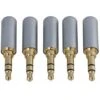 Silver 3.5mm Copper Gold Plaqu¨ 3.5mm Male Stereo Mini Jack Plug Soldering Connector Pack Of 5