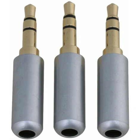 Silver 3.5mm Copper Gold Plaqu¨ 3.5mm Male Stereo Mini Jack Plug Soldering Connector Pack Of 5 2 Silver 3.5mm Copper Gold Plaqu¨ 3.5mm Male Stereo Mini Jack Plug Soldering Connector Pack Of 5 – Image 2