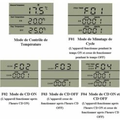 Prise Thermostat Regulateur De Température Numérique Chauffage Refroidissement Avec Sonde, LCD Prise Contrôleur De Température Minuteur Pour Aquarium Incubateur Serre -Douille Soldes Boutiquec 75575179 3