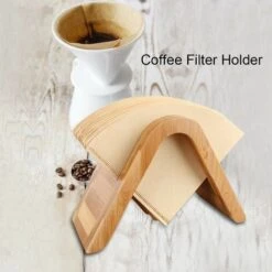 ZXPASRA Porte-Filtre à Café, Porte-Filtre à Café En Bois De Bambou Renouvelable Support De Stockage Du Papier Café Support Pour Distributeur De Papier Filtre à Café PréSentoir Pour Distributeur