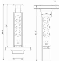 Bloc Multiprise Rétractable à Encastrer Avec 3 Prises De Courant 230V Et 2 Prises USB A/A 5V 2,4A Escamotable Ø60mm Câble 2m Plan De Travail Cuisine Bureau Chambre Pull-Up 5 Bloc Multiprise Rétractable à Encastrer Avec 3 Prises De Courant 230V Et 2 Prises USB A/A 5V 2,4A Escamotable Ø60mm Câble 2m Plan De Travail Cuisine Bureau Chambre Pull-Up -Douille Soldes Boutiquec 76051814 3