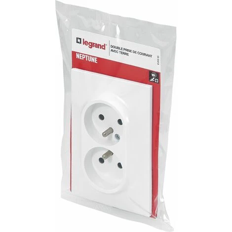 Legrand Double Prise De Courant Avec Terre Neptune - 16A - 1 Poste - Blanc 1 Legrand Double Prise De Courant Avec Terre Neptune - 16A - 1 Poste - Blanc