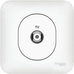 Schneider® Prise TV Ovalis - Blanc