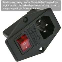C-14 Connecteur Encastrable 220-250V / 10A Fiche Encastrée Avec Interrupteur Prise Audio IEC Prise Encastrée -Douille Soldes Boutiquec 79397424 3