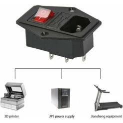C-14 Connecteur Encastrable 220-250V / 10A Fiche Encastrée Avec Interrupteur Prise Audio IEC Prise Encastrée -Douille Soldes Boutiquec 79397424 4