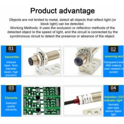 Interrupteur Photoélectrique à Faisceau Laser E3F-20C1 3mm Capteurs Infrarouges à Faisceau Creux Commutateurs NPN Avec Indicateur D'induction LED -Douille Soldes Boutiquec 80334707 5