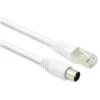 Câble TV Coaxial 9,52 Mm Mâle/RJ45 Mâle 5 M - Blanc