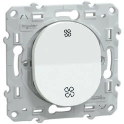Schneider® Ovalis - Poussoir VMC - Sans Arrêt - Blanc (S320236)