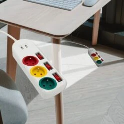FISHTEC Bloc Multiprise 3 Prises Couleurs 16A + 2 Ports USB 2A + 3 Stickers - Interrupteurs Individuels - Normes NF 9 FISHTEC Bloc Multiprise 3 Prises Couleurs 16A + 2 Ports USB 2A + 3 Stickers - Interrupteurs Individuels - Normes NF -Douille Soldes Boutiquec 81923375 5