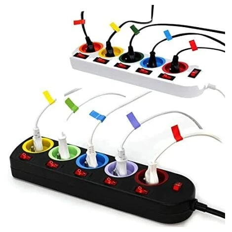 Lot De 2 - Bloc Multiprise Couleur - Interrupteur Pour Chaque Sortie + Stickers - Cable 1,5 M - Normes NF 4 Lot De 2 - Bloc Multiprise Couleur - Interrupteur Pour Chaque Sortie + Stickers - Cable 1,5 M - Normes NF – Image 4