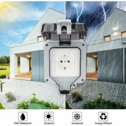 Prise Exterieure Etanche Ip66, Prise Murale Anti Poussière, Prises Electriques Murales Jardin Pour Intérieur Et Extérieur (Single Prise) 7 Prise Exterieure Etanche Ip66, Prise Murale Anti Poussière, Prises Electriques Murales Jardin Pour Intérieur Et Extérieur (Single Prise) -Douille Soldes Boutiquec 83868835 3