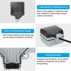 Prise Exterieure Etanche Ip66, Prise Murale Anti Poussière, Prises Electriques Murales Jardin Pour Intérieur Et Extérieur (Single Prise) 8 Prise Exterieure Etanche Ip66, Prise Murale Anti Poussière, Prises Electriques Murales Jardin Pour Intérieur Et Extérieur (Single Prise) -Douille Soldes Boutiquec 83868835 4