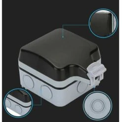 Prise Murale D'extérieur Double Avec USB, étanche, Résistante, Prise électrique Avec Boîte Murale (simple) -Douille Soldes Boutiquec 83868926 5