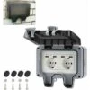 Prise Étanche Avec Boîte Double, Prises Extérieure Murale, IP66 Prise Murale à Double Commutation Avec USB