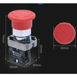 Bouton-poussoir Pour L'arret D'urgence 22mm 1NC 400V 10A Avec Verrouillage Champignon 40mm -Douille Soldes Boutiquec 83878574 3