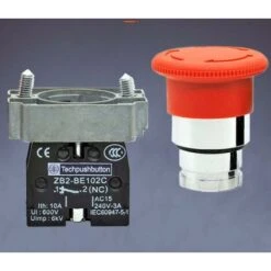 Bouton-poussoir Pour L'arret D'urgence 22mm 1NC 400V 10A Avec Verrouillage Champignon 40mm -Douille Soldes Boutiquec 83878574 5