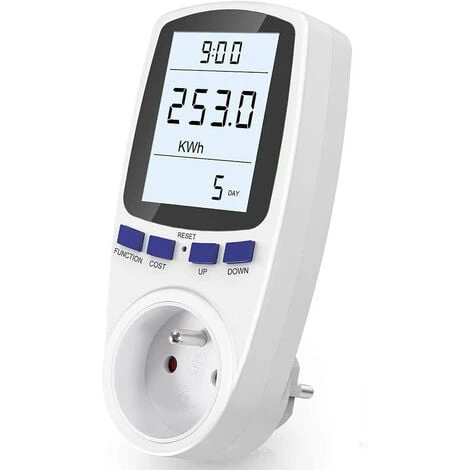 Wattmètre Prise, Compteur D'énergie AC 185V 264V Compteur De Consommation D'énergie, Prise De Moniteur D'utilisation De L'électricité Avec écran LCD (Tarif Unique) 1 Wattmètre Prise, Compteur D'énergie AC 185V 264V Compteur De Consommation D'énergie, Prise De Moniteur D'utilisation De L'électricité Avec écran LCD (Tarif Unique)