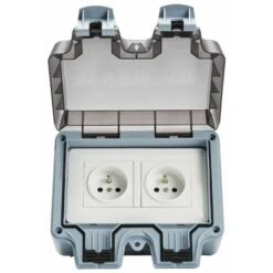 Prise étanche Boîtier étanche Aux éclaboussures Prise De Courant Extérieure étanche Double