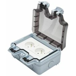 Prise étanche Boîtier étanche Aux éclaboussures Prise De Courant Extérieure étanche Double 6 Prise étanche Boîtier étanche Aux éclaboussures Prise De Courant Extérieure étanche Double -Douille Soldes Boutiquec 87253512 3