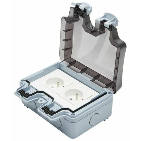 Prise étanche Boîtier étanche Aux éclaboussures Prise De Courant Extérieure étanche Double 3 Prise étanche Boîtier étanche Aux éclaboussures Prise De Courant Extérieure étanche Double – Image 3