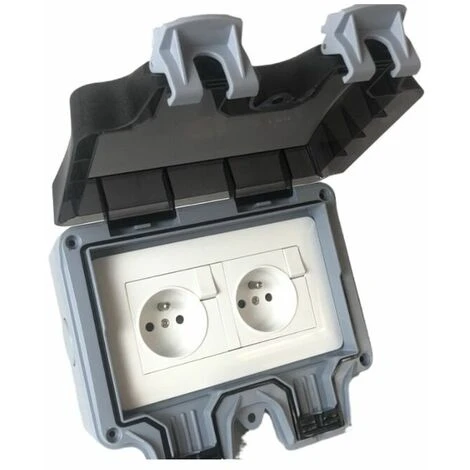 Prise étanche Boîtier étanche Aux éclaboussures Prise De Courant Extérieure étanche Double 4 Prise étanche Boîtier étanche Aux éclaboussures Prise De Courant Extérieure étanche Double – Image 4